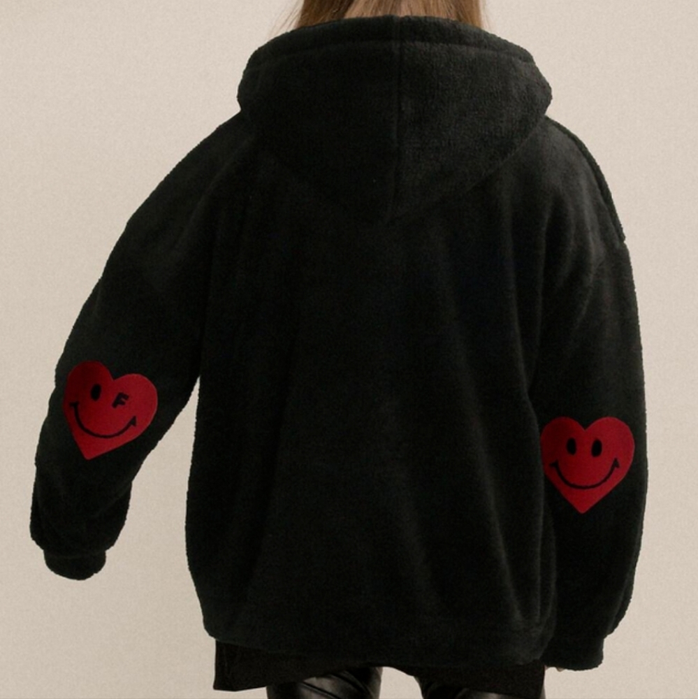 [UNISEX] Elbow Heartsmile fluffy jacket